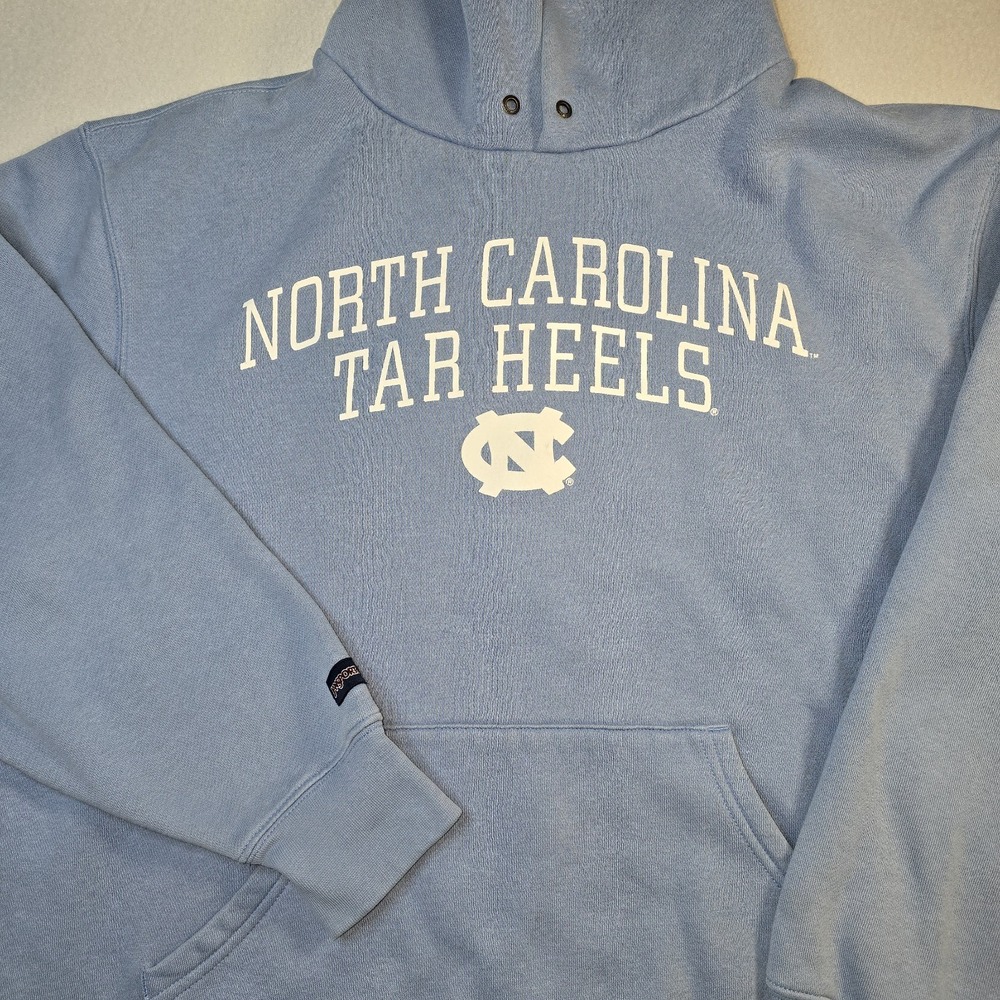 Vintage Y2K JanSport UNC Tar Heels Hoodie Light Blue Mens L No Drawstring CLEAN.